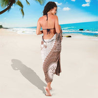 Bula Fiji Sarong Brown Plumeria Masi Tapa Pattern LT05 - Polynesian Pride