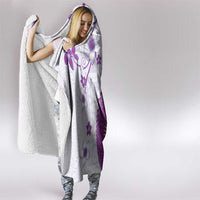Bula Fiji Hooded Blanket Violet Plumeria Masi Tapa Pattern LT05 - Polynesian Pride