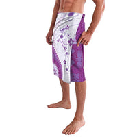 Bula Fiji Lavalava Violet Plumeria Masi Tapa Pattern - Polynesian Pride