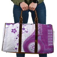 Bula Fiji Travel Bag Violet Plumeria Masi Tapa Pattern LT05 Violet - Polynesian Pride