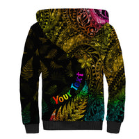 Personalised New Zealand Wellington Pride Sherpa Hoodie Rainbow Silver Fern Paua Shell LT05 - Polynesian Pride