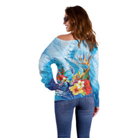 Polynesia Humpback Whale Off Shoulder Sweater Ocean Style