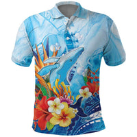 Polynesia Humpback Whale Polo Shirt Ocean Style LT05 Blue - Polynesian Pride