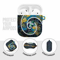 New Zealand Tui Bird AirPods Case Maori Koru With Kowhai Flowers