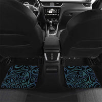 New Zealand Tui Bird Car Mats Maori Koru With Kowhai Flowers LT05 Set 2pcs - Back Black - Polynesian Pride