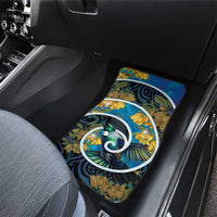 New Zealand Tui Bird Car Mats Maori Koru With Kowhai Flowers LT05 - Polynesian Pride