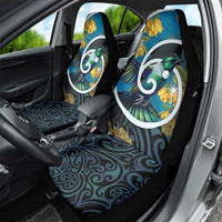 New Zealand Tui Bird Car Seat Cover Maori Koru With Kowhai Flowers