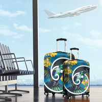 New Zealand Tui Bird Luggage Cover Maori Koru With Kowhai Flowers LT05 - Polynesian Pride