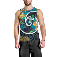New Zealand Tui Bird Men Tank Top Maori Koru With Kowhai Flowers LT05 - Polynesian Pride