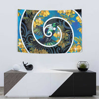 New Zealand Tui Bird Tapestry Maori Koru With Kowhai Flowers LT05 - Polynesian Pride