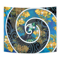 New Zealand Tui Bird Tapestry Maori Koru With Kowhai Flowers LT05 - Polynesian Pride