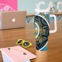 New Zealand Tui Bird Tumbler With Handle Maori Koru With Kowhai Flowers LT05 - Polynesian Pride