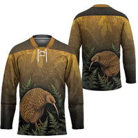 New Zealand Kiwi Bird Hockey Jersey Silver Fern Mix Maori Pattern