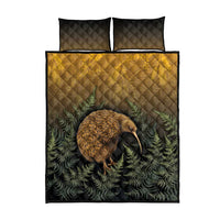 New Zealand Kiwi Bird Quilt Bed Set Silver Fern Mix Maori Pattern