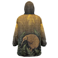 New Zealand Kiwi Bird Wearable Blanket Hoodie Silver Fern Mix Maori Pattern LT05 - Polynesian Pride