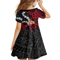 Tahiti Heiva Festival Family Matching Off The Shoulder Long Sleeve Dress and Hawaiian Shirt Floral Pattern With Coat Of Arms LT05 - Polynesian Pride