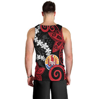 Tahiti Heiva Festival Men Tank Top Floral Pattern With Coat Of Arms LT05 - Polynesian Pride