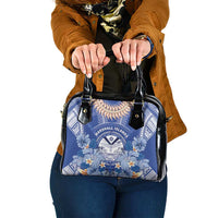 Marshall Islands Jemenei Day Shoulder Handbag Polynesian Tribal Tattoo Seashell Necklace LT05 One Size Blue - Polynesian Pride