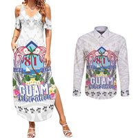 Guam Chamorro Liberation Day Couples Matching Summer Maxi Dress and Long Sleeve Button Shirt 81st Anniversary LT05