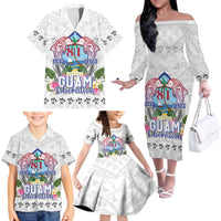 Guam Chamorro Liberation Day Family Matching Off The Shoulder Long Sleeve Dress and Hawaiian Shirt 81st Anniversary LT05