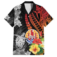 French Polynesia Bastille Day Family Matching Puletasi and Hawaiian Shirt Tropical Turtle Hibiscus Polynesian Pattern