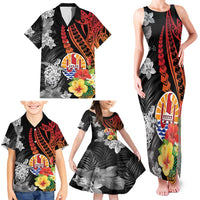 French Polynesia Bastille Day Family Matching Tank Maxi Dress and Hawaiian Shirt Tropical Turtle Hibiscus Polynesian Pattern LT05 - Polynesian Pride