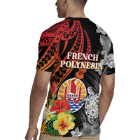 French Polynesia Bastille Day Rugby Jersey Tropical Turtle Hibiscus Polynesian Pattern