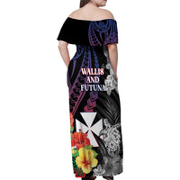 Wallis and Futuna Bastille Day Family Matching Off Shoulder Maxi Dress and Hawaiian Shirt Tropical Turtle Hibiscus Polynesian Pattern