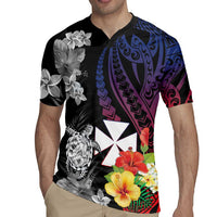 Wallis and Futuna Bastille Day Rugby Jersey Tropical Turtle Hibiscus Polynesian Pattern