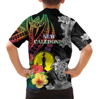 New Caledonia Bastille Day Family Matching Off Shoulder Maxi Dress and Hawaiian Shirt Tropical Turtle Hibiscus Polynesian Pattern LT05 - Polynesian Pride