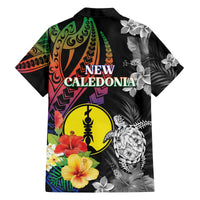 New Caledonia Bastille Day Family Matching Puletasi and Hawaiian Shirt Tropical Turtle Hibiscus Polynesian Pattern LT05 - Polynesian Pride