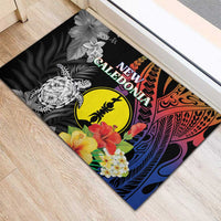 New Caledonia Bastille Day Rubber Doormat Tropical Turtle Hibiscus Polynesian Pattern LT05 - Polynesian Pride