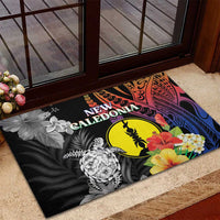 New Caledonia Bastille Day Rubber Doormat Tropical Turtle Hibiscus Polynesian Pattern LT05 - Polynesian Pride