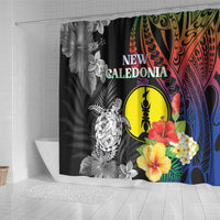 New Caledonia Bastille Day Shower Curtain Tropical Turtle Hibiscus Polynesian Pattern LT05 - Polynesian Pride