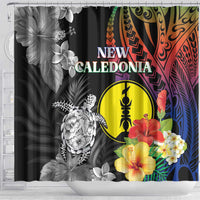 New Caledonia Bastille Day Shower Curtain Tropical Turtle Hibiscus Polynesian Pattern LT05 - Polynesian Pride