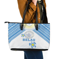 Palau Constitution Day Leather Tote Bag Polynesian Turtle LT05 - Polynesian Pride