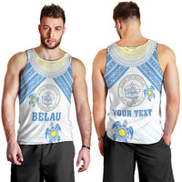 Personalised Palau Constitution Day Men Tank Top Polynesian Turtle