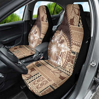 Samoa Siapo Elegant Car Seat Cover Hibiscus Chocolate Brown Motifs - Polynesian Pride