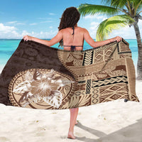 Samoa Siapo Elegant Sarong Hibiscus Chocolate Brown Motifs LT05 - Polynesian Pride