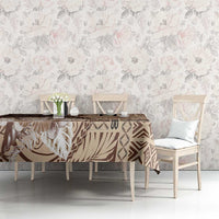 Samoa Siapo Elegant Tablecloth Hibiscus Chocolate Brown Motifs - Polynesian Pride