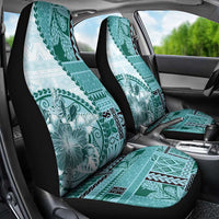 Samoa Siapo Elegant Car Seat Cover Hibiscus Teal Motifs - Polynesian Pride