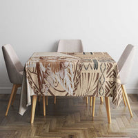 Samoa Siapo Elegant Tablecloth Hibiscus Beige Motifs - Polynesian Pride