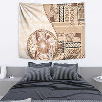 Samoa Siapo Elegant Tapestry Hibiscus Beige Motifs - Polynesian Pride