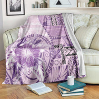 Samoa Siapo Elegant Blanket Hibiscus Violet Motifs - Polynesian Pride