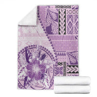 Samoa Siapo Elegant Blanket Hibiscus Violet Motifs - Polynesian Pride