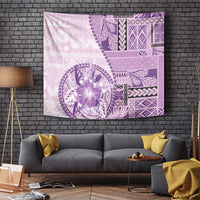 Samoa Siapo Elegant Tapestry Hibiscus Violet Motifs - Polynesian Pride