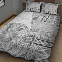 Samoa Siapo Elegant Quilt Bed Set Hibiscus White Motifs - Polynesian Pride