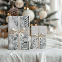 Samoa Siapo Elegant Wrapping Paper Hibiscus White Motifs - Polynesian Pride