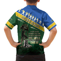 Solomon Islands Remembrance Day Family Matching Off The Shoulder Long Sleeve Dress and Hawaiian Shirt Lest We Forget LT05 - Polynesian Pride