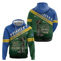 Solomon Islands Remembrance Day Zip Hoodie Lest We Forget